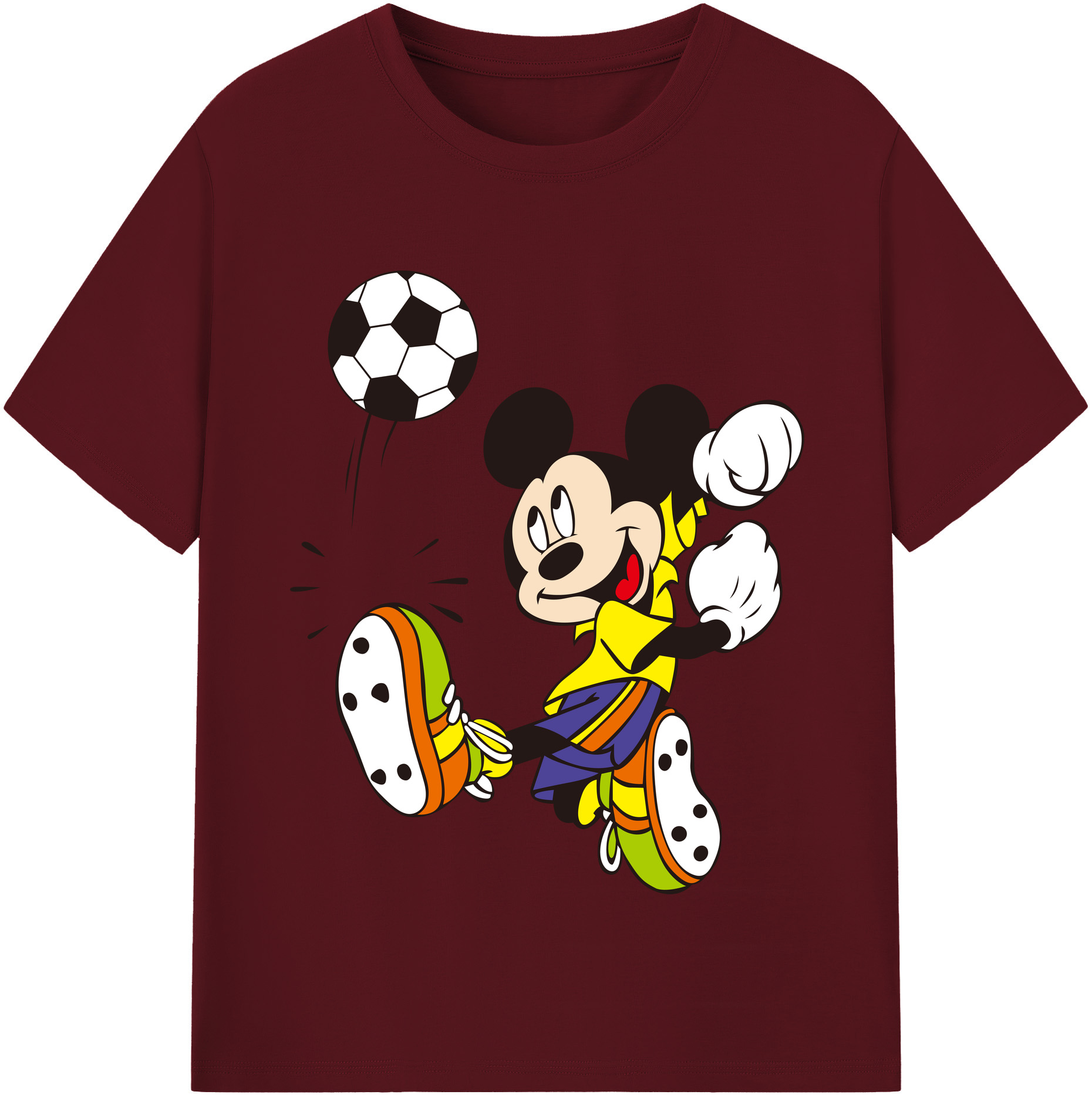 （画像用） ミッキーマウス Mickey Mouse 綿100％半袖Tシャツ（フロントプリント）